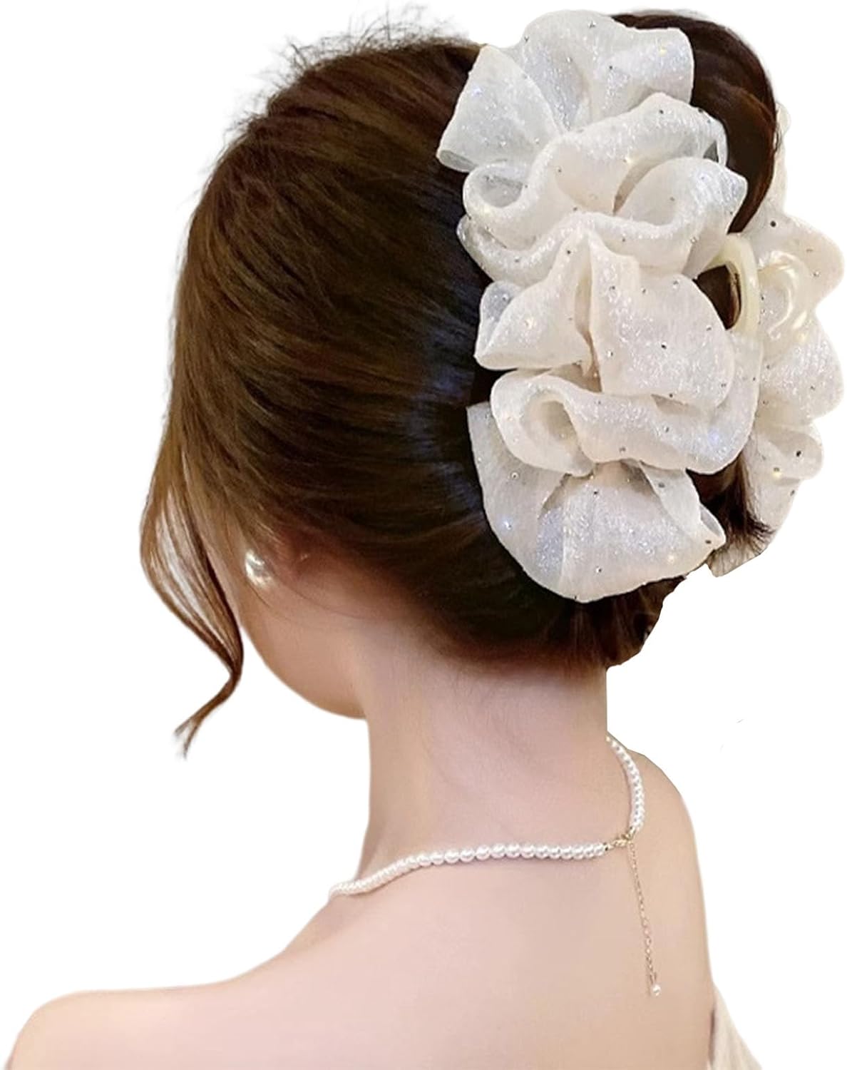 Bow Bubble Clips, Chiffon Silk Hair Clips