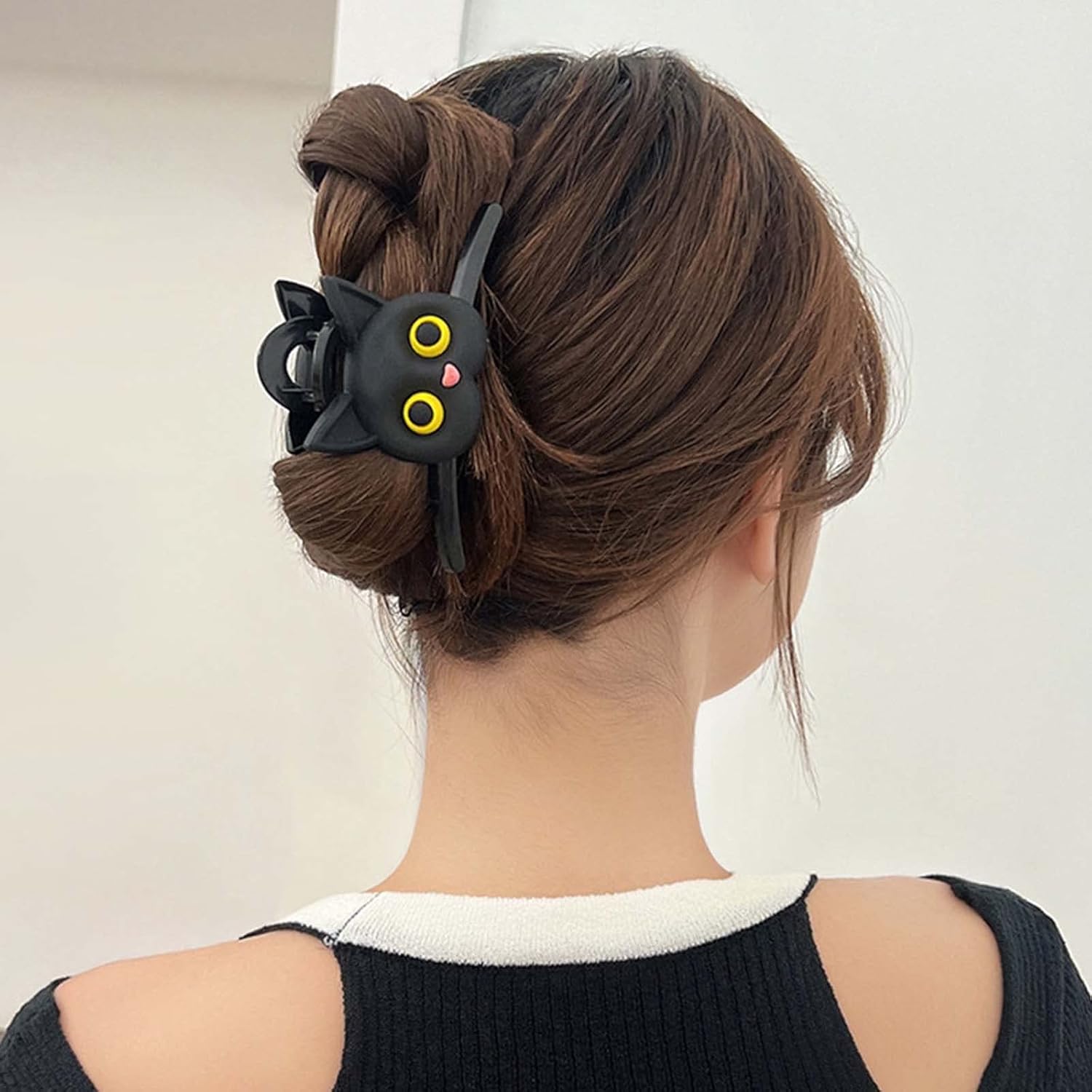 Large Hair Claw Clip for Women Girls - Cute Cat Pattern Barrettes