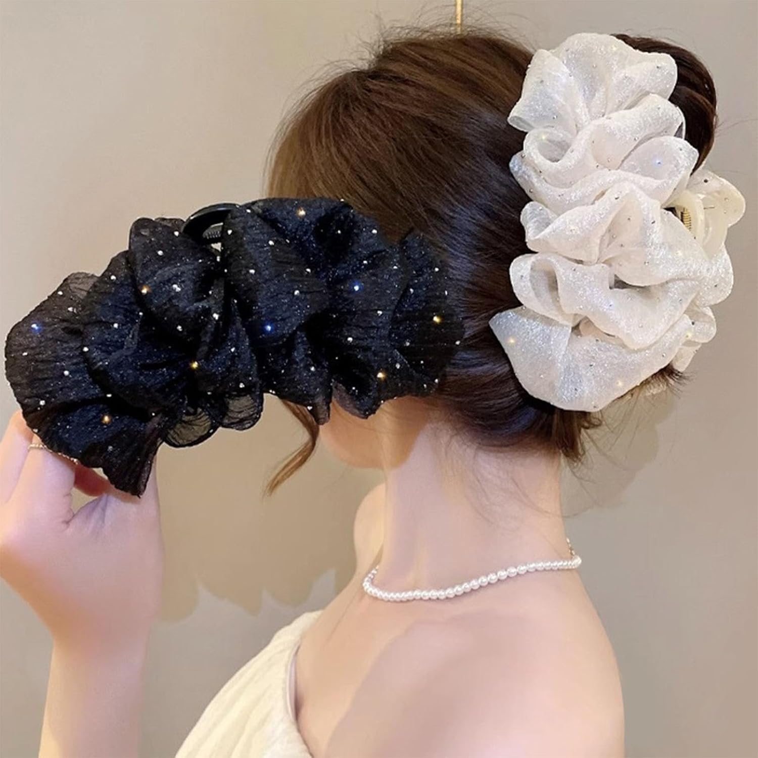 Bow Bubble Clips, Chiffon Silk Hair Clips